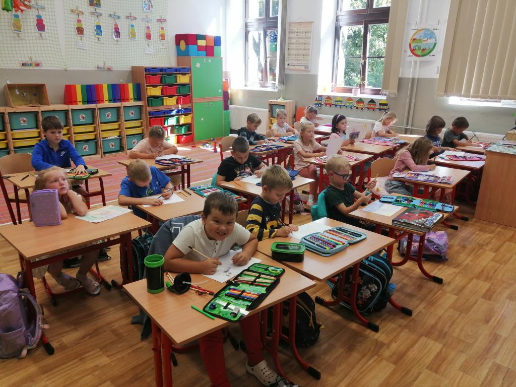 První týden v 1. třídě, 5. 9. 2025