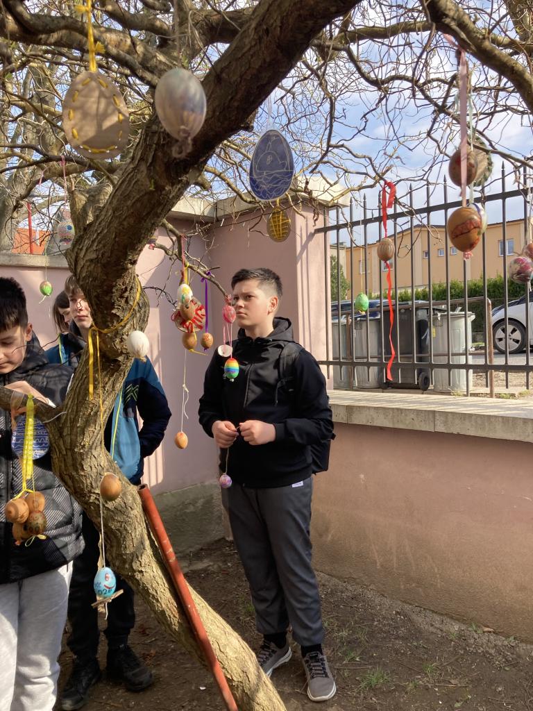 Blíží se Velikonoce - zdobíme školní vajíčkovník, 23. 3. 2026