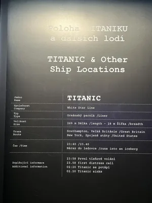 Celodenní exkurze - výstava Titanic, Národní technické muzeum, 31. 3. 2026