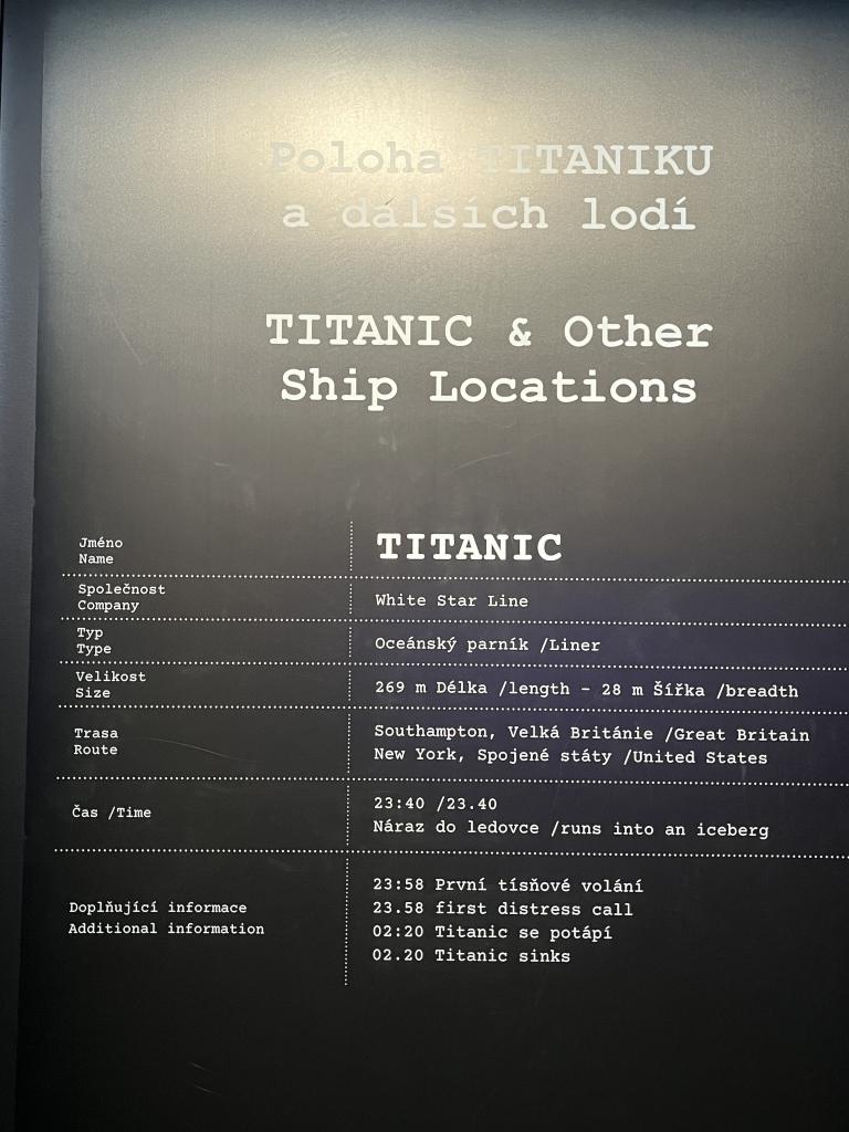 Celodenní exkurze - výstava Titanic, Národní technické muzeum, 31. 3. 2026