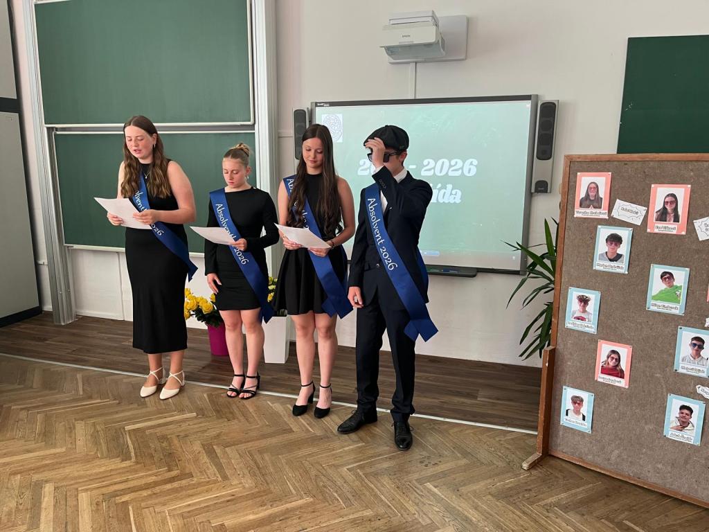 Slavnostní vysvědčení a šerpování žáků 9. třídy, 26. 6. 2026